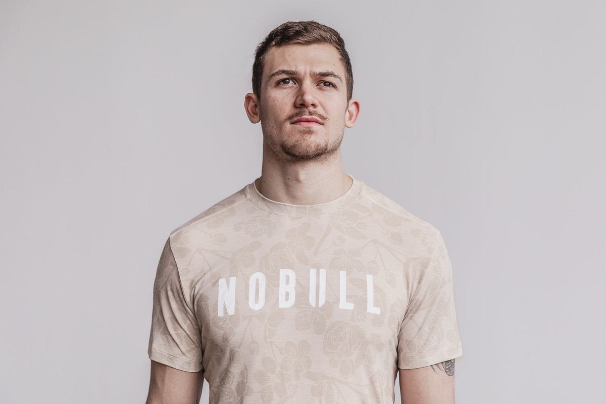 Nobull Men's T Shirts Pink | Australia (FD0741)